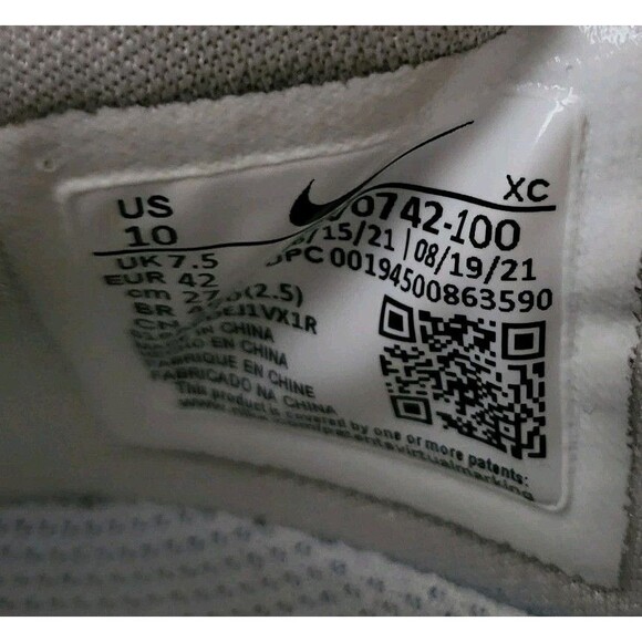 NIKE React Vapor NXT Hard Court Tennis Shoes White Womens 10 CV0742-100 - Picture 10 of 11